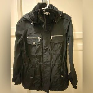 Burberry Black raincoat with detachable hood, Medium